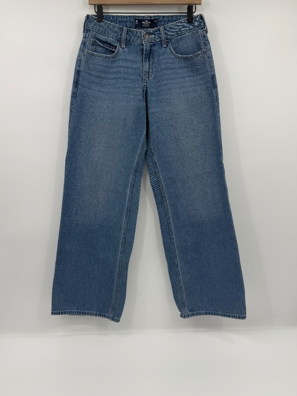 Hollister Jeans Women 2R Blue Low Rise Baggy Relaxed Fit Denim Medium Wash